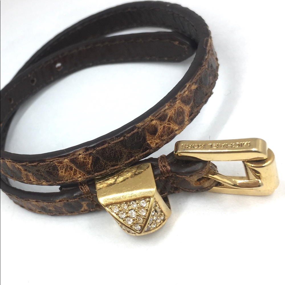 Michael Kors Brown Python Embossed Leather Wrap - image 3
